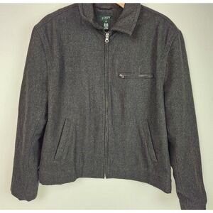 J.Crew Mens Wool Blend Gray Full Zip Jacket With Pockets Size‎ XL